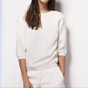 Vince puff-sleeve jacquard sweatshirt